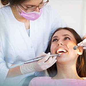 Woman during dental exam
