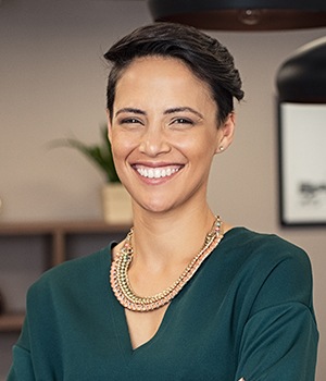Woman with flawless smile
