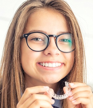 Girl with Invisalign