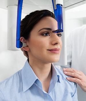 Woman receiving 3D scan