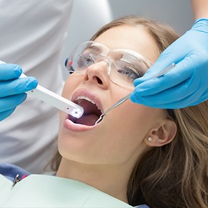 Dentist capturing intraoral images